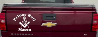 Masonic Square and Compass Prince Hall Mason Freemason Car or Truck Window Vinyl Decal Sticker (White)