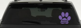 Dog or Cat Paw Print Wave Dammit Car or Truck Window Vinyl Decal Sticker (Purple)