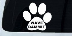 Dog or Cat Paw Print Wave Dammit Car or Truck Window Decal Sticker