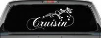 Cruisin With Swirl Hearts and Vines Car or Truck Window Decal Sticker
