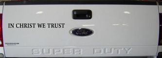 In Christ We Trust Christian Car or Truck Window Decal Sticker (Black)