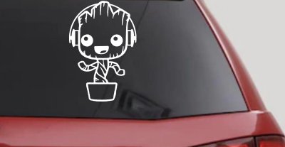 Baby Groot Dancing With Headphones Car or Truck Window Vinyl Decal Sticker