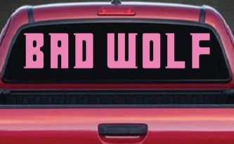 Doctor Who Bad Wolf Sci Fi Car or Truck Window Decal Sticker (Pink)