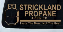 Strickland Propane King Hill Cartoons Car or Truck Window Decal Sticker (Light Brown)