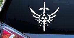 Legend of Zelda Triforce Masterword Sci Fi Car or Truck Window Decal Sticker