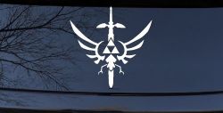 Legend of Zelda Triforce Masterword Sci Fi Car or Truck Window Decal Sticker