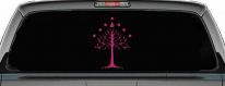 White Tree of Gondor Rings Car or Truck Window Decal Sticker (Hot Pink)