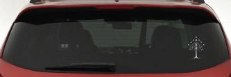 White Tree of Gondor Rings Car or Truck Window Vinyl Decal Sticker (Light Gray)