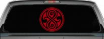 Doctor Who Time lord symbol Seal of Gallifrey Sci Fi Car or Truck Window Decal Sticker (Red)