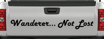 Wanderer Not Lost Car or Truck Window Decal Sticker (Black)