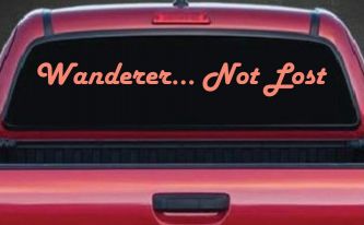Wanderer Not Lost Car or Truck Window Vinyl Decal Sticker (Coral)