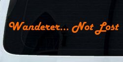 Wanderer Not Lost Car or Truck Window Decal Sticker (Orange)