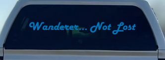 Wanderer Not Lost Car or Truck Window Decal Sticker (Sky Blue)