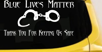 Blue Lives Matter Thank You Police For Keeping Us Safe Car or Truck Window Vinyl Decal Sticker