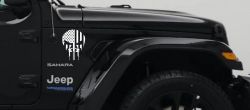 Punisher Skull US American Flag Vertical AR15 AR 15 Teeth  Military Car or Truck Window Decal Sticker (White)