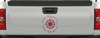 Change Your Latitude Change Your Attitude with Rose Compass Car or Truck Window Decal Sticker (Burgundy)