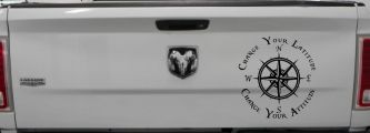 Change Your Latitude Change Your Attitude with Rose Compass Car or Truck Window Decal Sticker (Matte Black)
