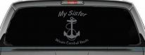 My Sister Wears Combat Boots Navy Military Car or Truck Window Decal Sticker (Silver)