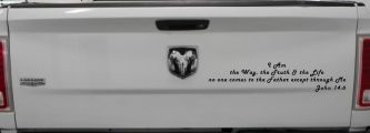 no one comes to the Father except through Me  John 14:6 Christian Car or Truck Window Decal Sticker (Black)