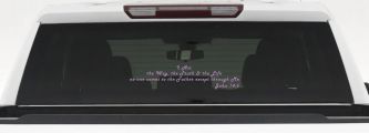 no one comes to the Father except through Me  John 14:6 Christian Car or Truck Window Decal Sticker (Lilac)