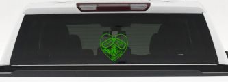 Proud Army Dad Dog Tags Heart Combat Boots Military Car or Truck Window Decal Sticker (Lime)