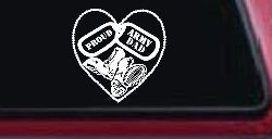 Proud Army Dad Dog Tags Heart Combat Boots Military Car or Truck Window Decal Sticker