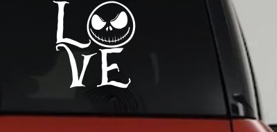 Love Gothic Halloween Jack Skellington The Nightmare Before Christmas  Gothic Halloween Car or Truck Window Vinyl Decal Sticker