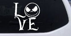 Love Gothic Halloween Jack Skellington The Nightmare Before Christmas  Gothic Halloween Car or Truck Window Decal Sticker