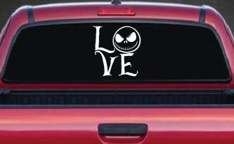 Love Gothic Halloween Jack Skellington The Nightmare Before Christmas  Gothic Halloween Car or Truck Window Decal Sticker