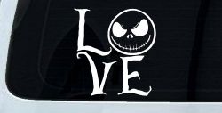 Love Gothic Halloween Jack Skellington The Nightmare Before Christmas  Gothic Halloween Car or Truck Window Decal Sticker