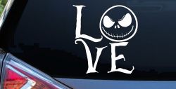 Love Gothic Halloween Jack Skellington The Nightmare Before Christmas  Gothic Halloween Car or Truck Window Decal Sticker