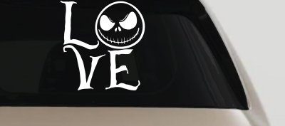 Love Gothic Halloween Jack Skellington The Nightmare Before Christmas  Gothic Halloween Car or Truck Window Vinyl Decal Sticker