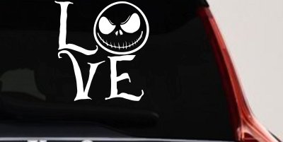 Love Gothic Halloween Jack Skellington The Nightmare Before Christmas  Gothic Halloween Car or Truck Window Vinyl Decal Sticker
