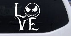 Love Gothic Halloween Jack Skellington The Nightmare Before Christmas  Gothic Halloween Car or Truck Window Decal Sticker