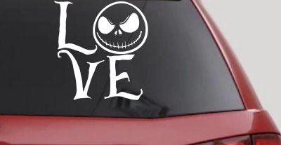 Love Gothic Halloween Jack Skellington The Nightmare Before Christmas  Gothic Halloween Car or Truck Window Vinyl Decal Sticker