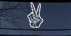 Skeleton Hand Peace Sign Car or Truck Window Decal Sticker