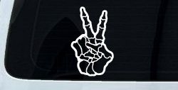 Skeleton Hand Peace Sign Car or Truck Window Decal Sticker