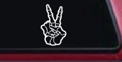 Skeleton Hand Peace Sign Car or Truck Window Decal Sticker