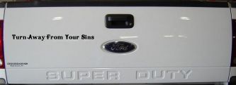 Turn Away From Your Sins Christian Car or Truck Window Decal Sticker (Black)