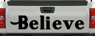Believe Christian Car or Truck Window Decal Sticker (Black)