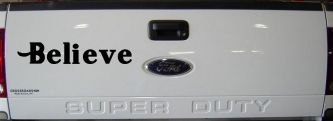 Believe Christian Car or Truck Window Vinyl Decal Sticker (Black)