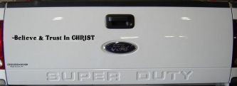 Believe & Trust In CHRIST Christian Car or Truck Window Decal Sticker (Black)