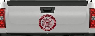 United States Coast Guard Grandfather Military Car or Truck Window Decal Sticker (Burgundy)