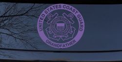 United States Coast Guard Grandfather Military Car or Truck Window Decal Sticker (Purple)