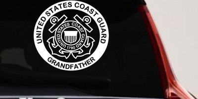 United States Coast Guard Grandfather Military Car or Truck Window Vinyl Decal Sticker