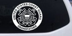 United States Coast Guard Grandfather Military Car or Truck Window Decal Sticker