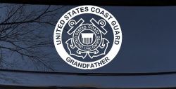 United States Coast Guard Grandfather Military Car or Truck Window Decal Sticker