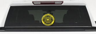 United States Coast Guard Grandfather Military Car or Truck Window Decal Sticker (Yellow)