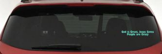 God is Great Jesus Saves People are Crazy Christian Car or Truck Window Decal Sticker (Mint)