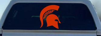 Spartan Viking Helmet Car or Truck Window Decal Sticker (Orange Red)